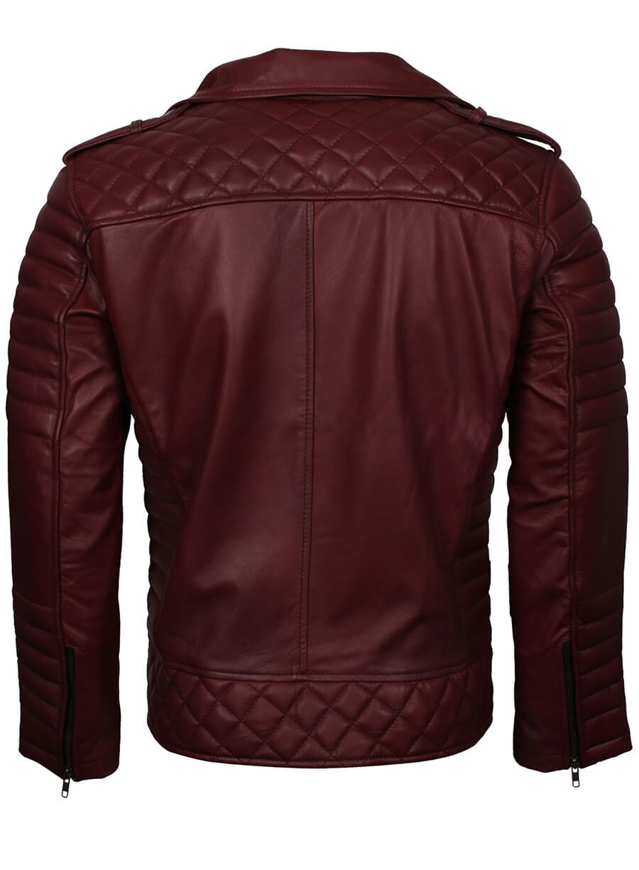 Harpoon Men's Brando Maroon Inspired Maroon Biker Jacket