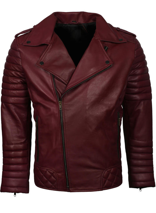 Harpoon Men's Brando Maroon Inspired Maroon Biker Jacket