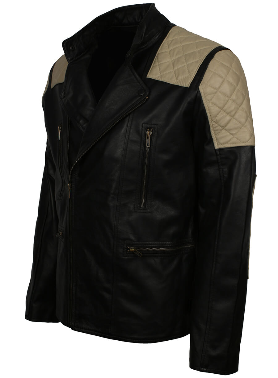 Harpoon Men's Brando Style Inspired Black Real Leather Biker Jacket