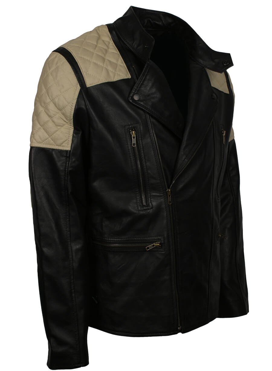 Harpoon Men's Brando Style Inspired Black Real Leather Biker Jacket