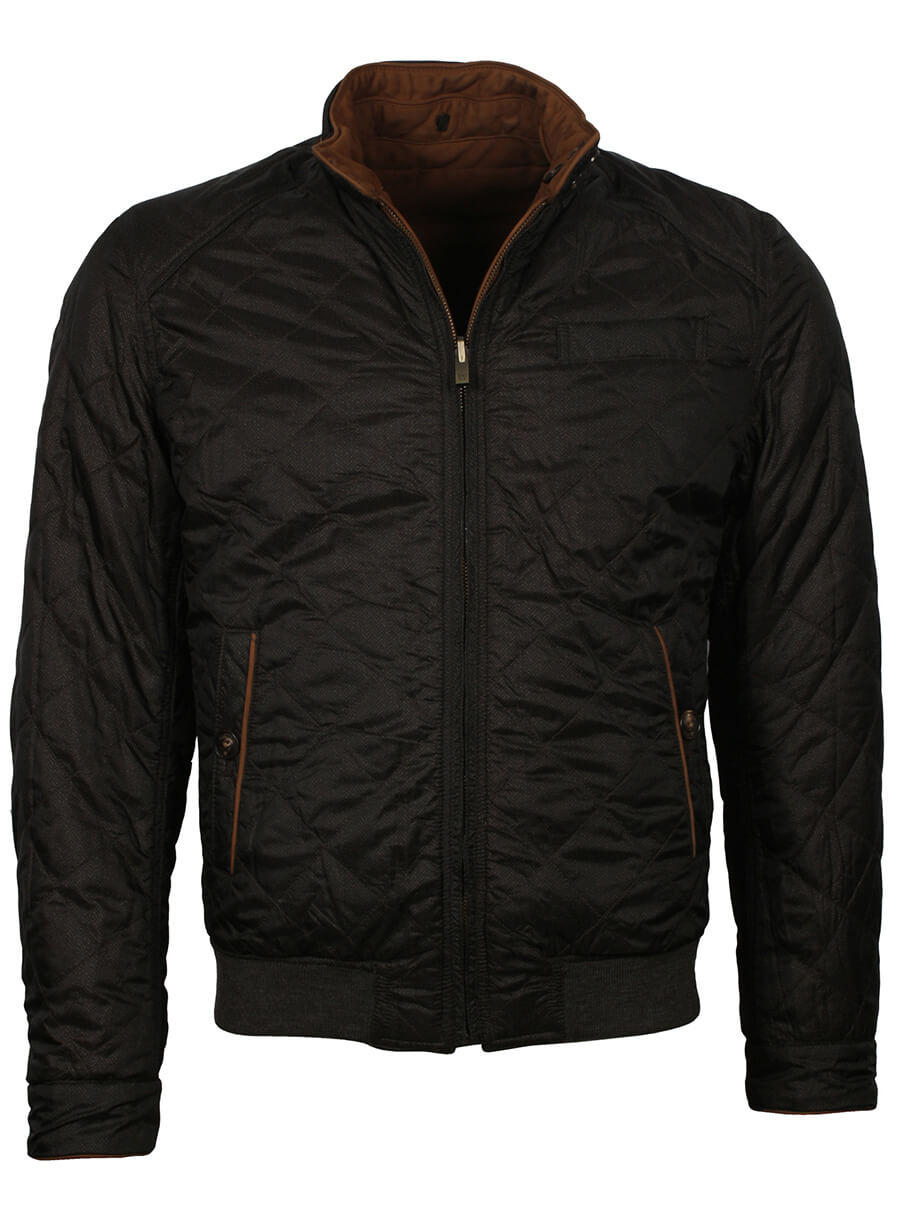 Harpoon Men's Quilted Inspired Black Leather Jacket