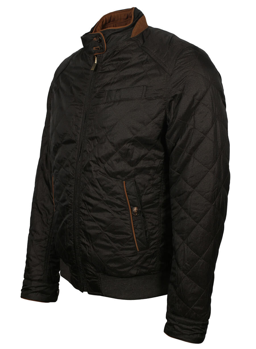Harpoon Men's Quilted Inspired Black Leather Jacket