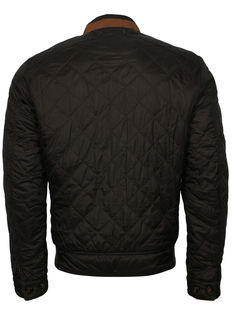 Harpoon Men's Quilted Inspired Black Leather Jacket