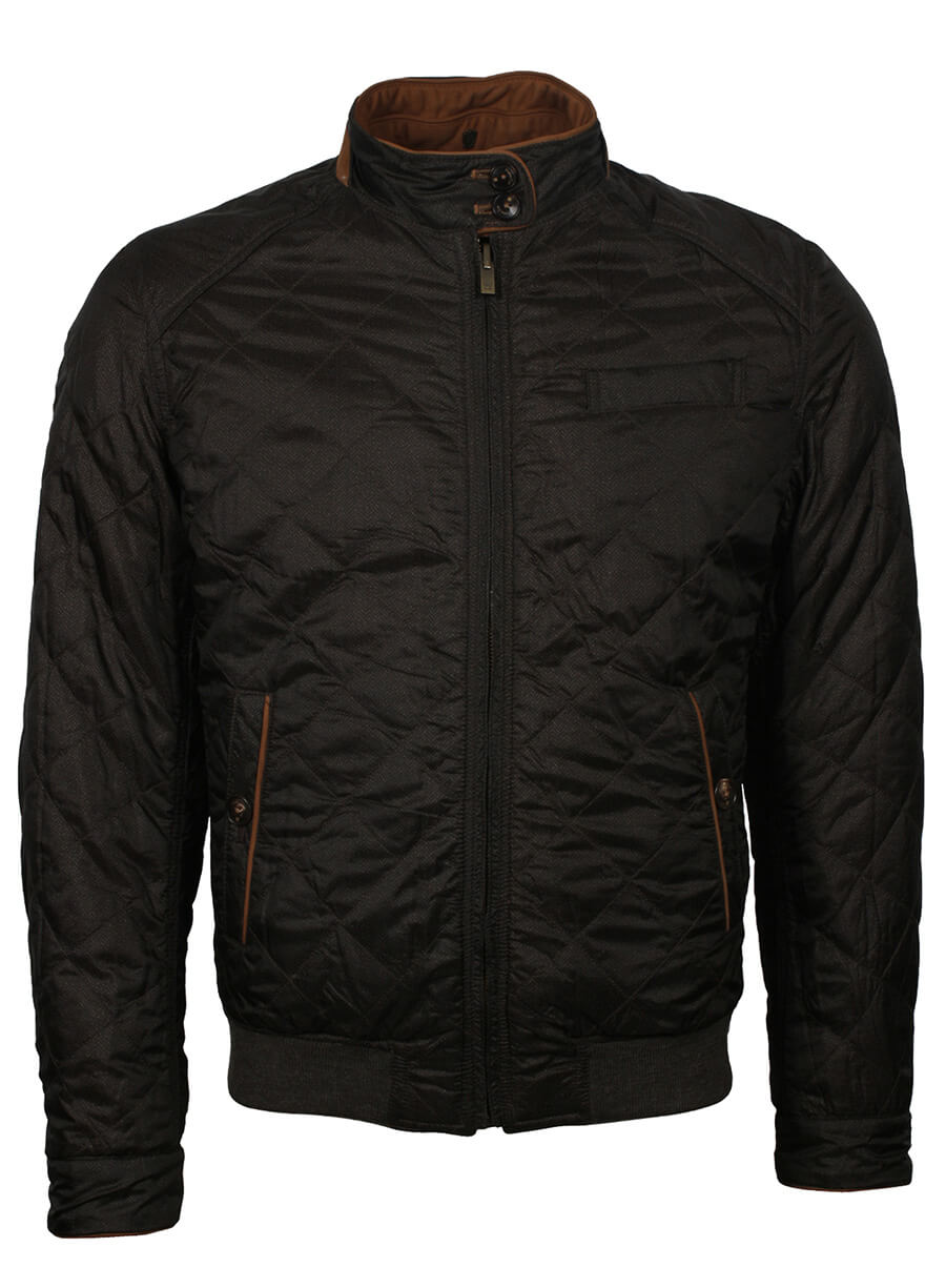 Harpoon Men's Quilted Inspired Black Leather Jacket