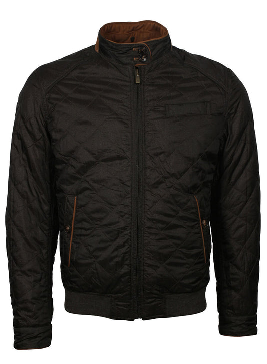 Harpoon Men's Quilted Inspired Black Leather Jacket