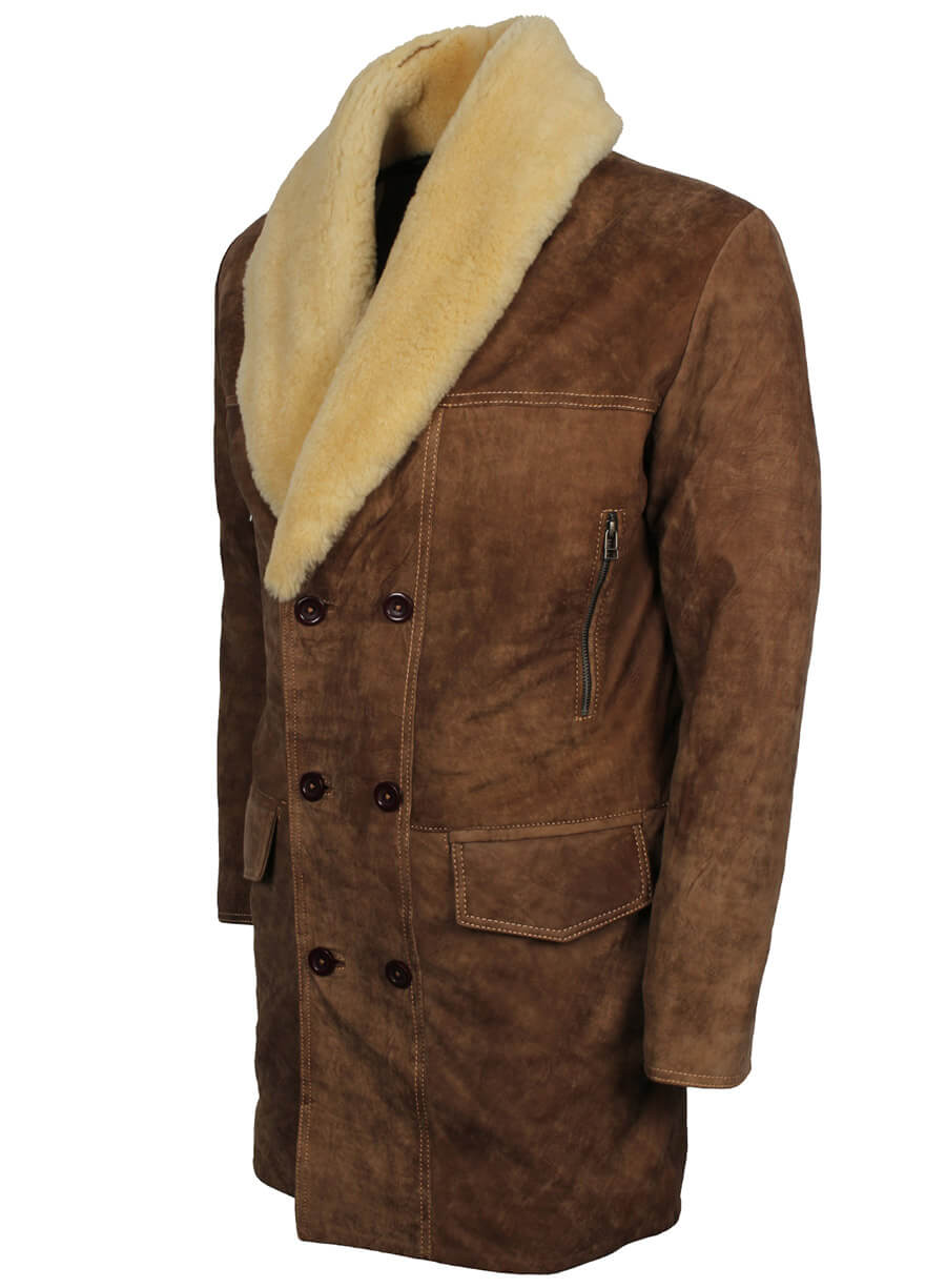 Harpoon Men's Fur Collar Inspired Brown Coat