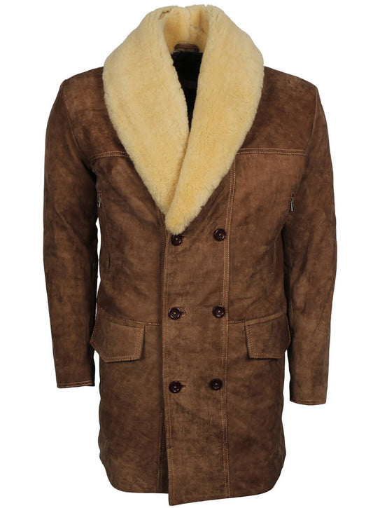 Harpoon Men's Fur Collar Inspired Brown Coat