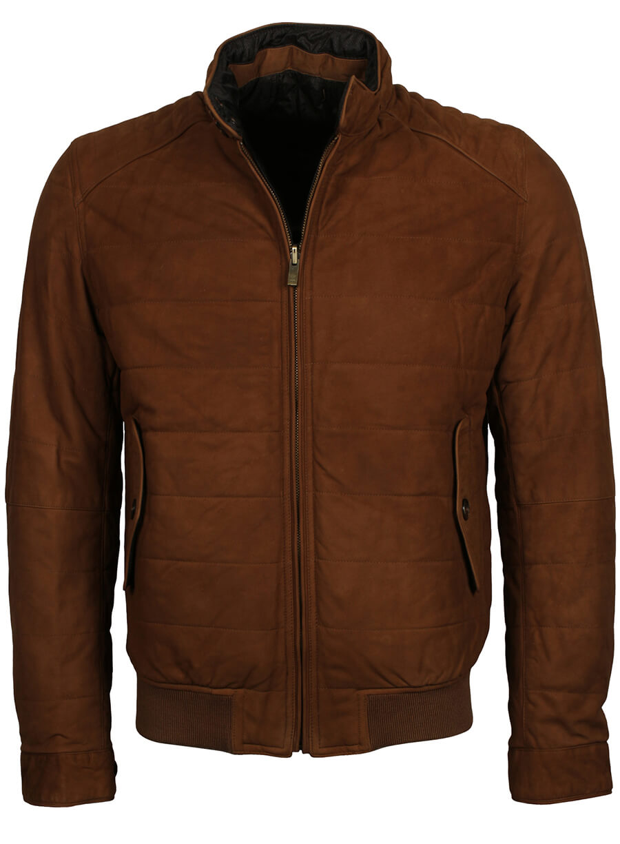 Harpoon Men's Suede Inspired Brown Leather Jacket