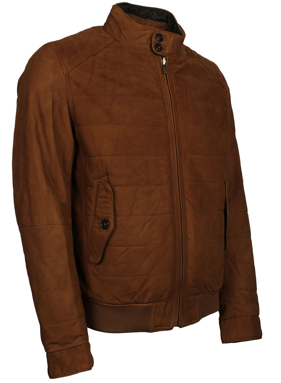 Harpoon Men's Suede Inspired Brown Leather Jacket