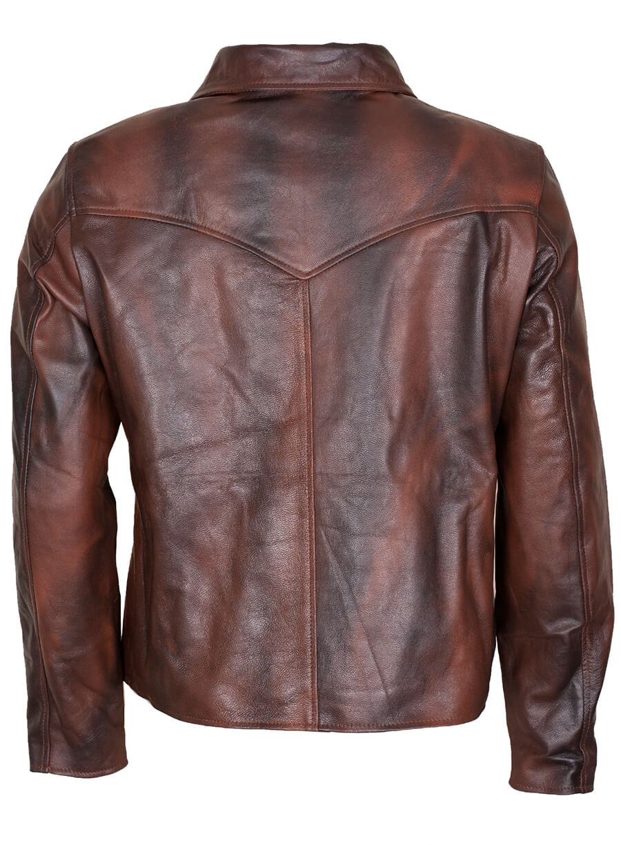 Harpoon Men's Antique Inspired Brown Cafe Racer Jacket