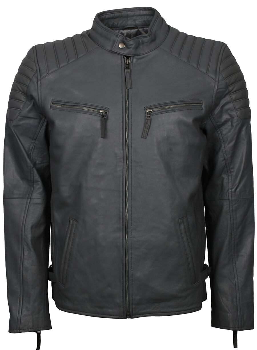 Harpoon Men's Fashion Inspired Grey Leather Jacket