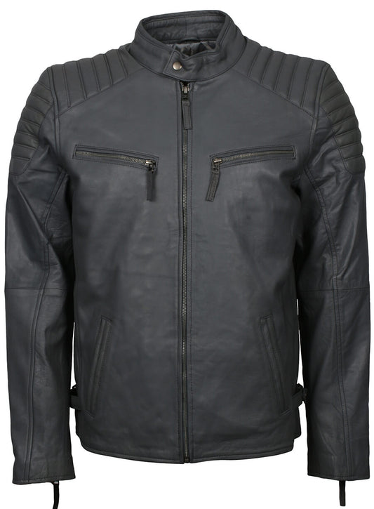 Harpoon Men's Fashion Inspired Grey Leather Jacket