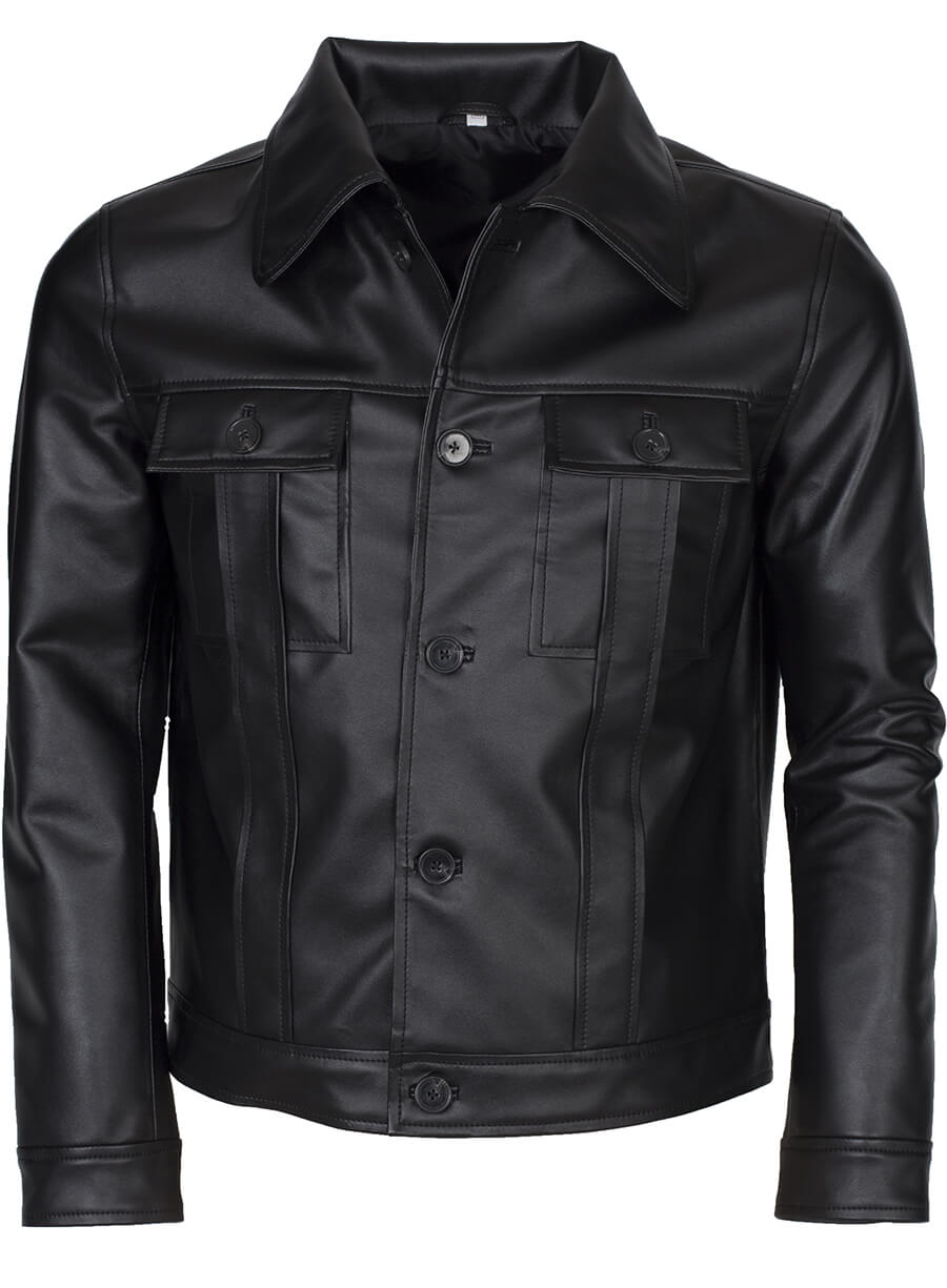 Harpoon Men's Vintage Celebrity Inspired Black Leather Jacket