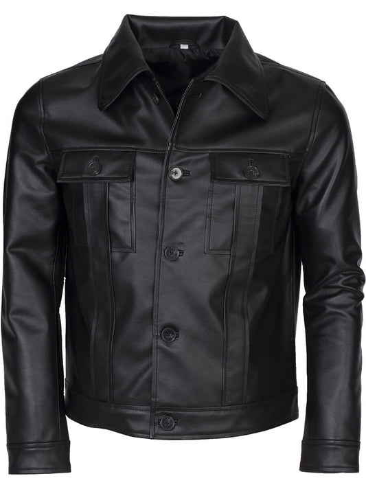 Harpoon Men's Vintage Celebrity Inspired Black Leather Jacket