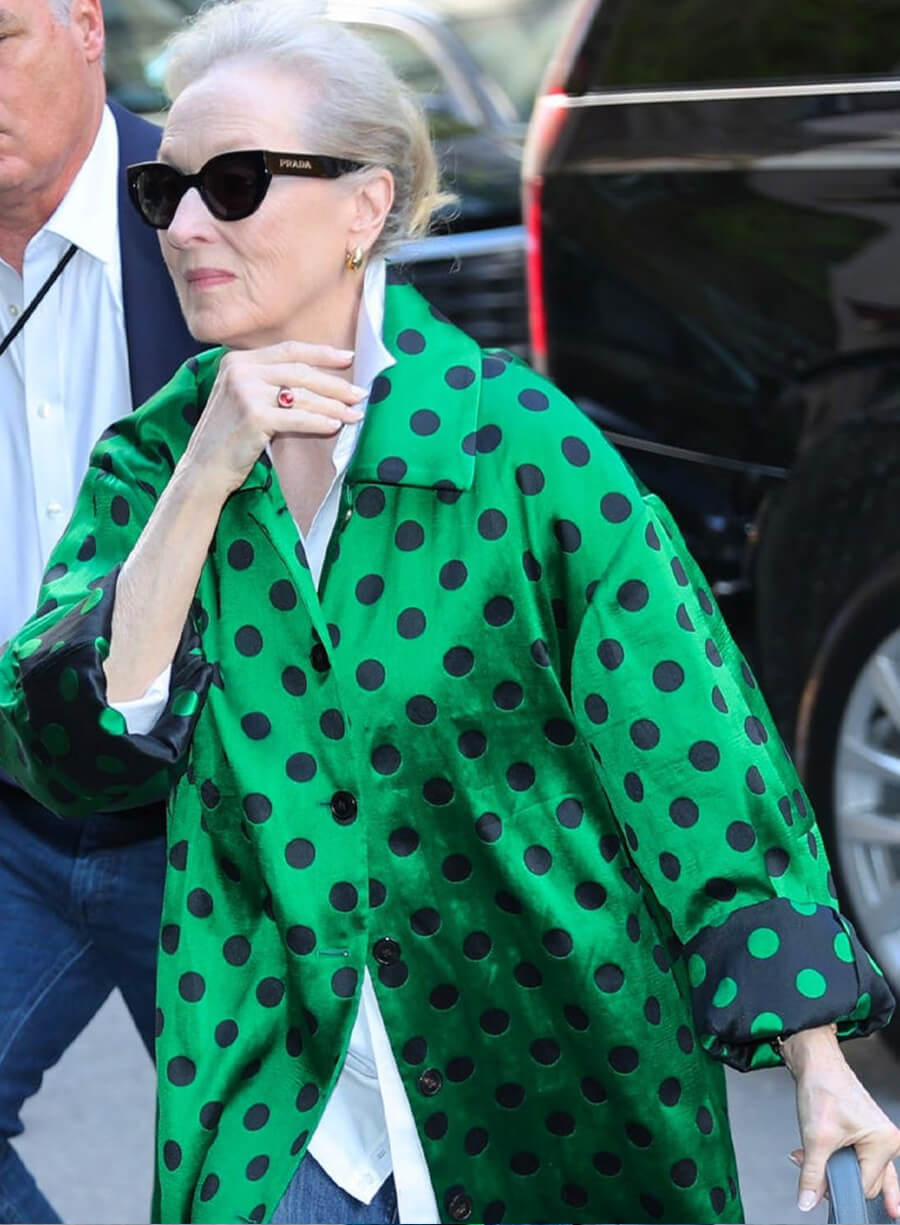 Meryl Streep The Devil Wears Prada 2 Polka Dot Coat