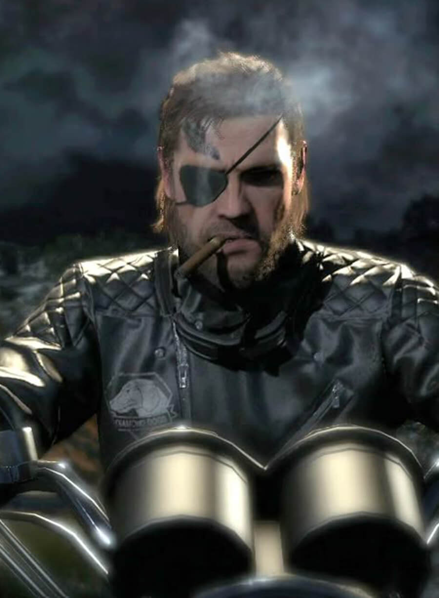 Harpoon Big Boss Inspired Black Leather Jacket - Metal Gear Solid Snake Eater Style