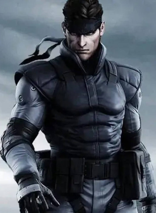 Harpoon Metal Gear 2 Solid Snake Vest Inspired Black Costume Jacket - Video Game Metal Gear 2: Solid Snake Style