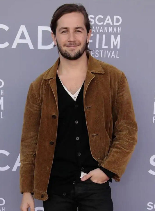 Harpoon Michael Angarano Corduroy Inspired Brown Leather Jacket