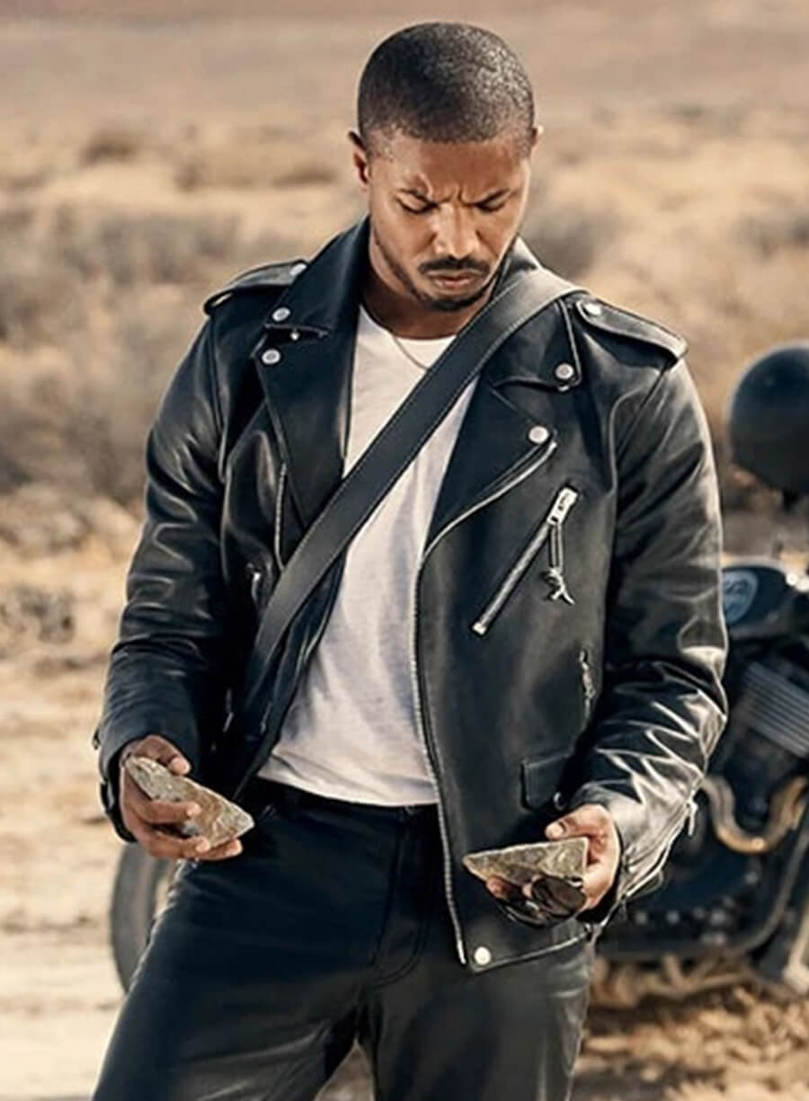 Harpoon Michael B. Jordan Inspired Black Leather Jacket - Michael B Jordan Style