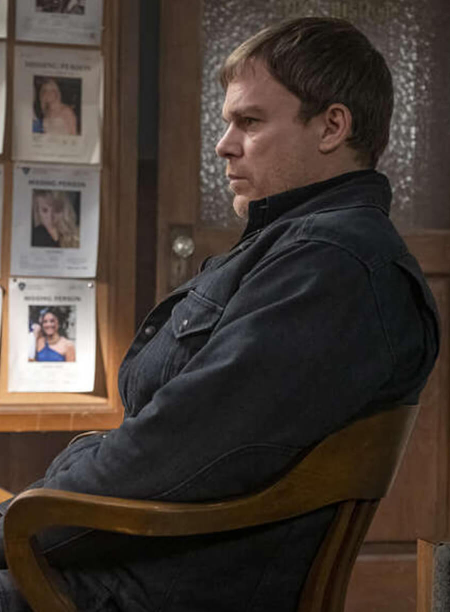 Harpoon Dexter Morgan Inspired Black Denim Fabric Denim Jacket - Dexter New Blood 2021 Style