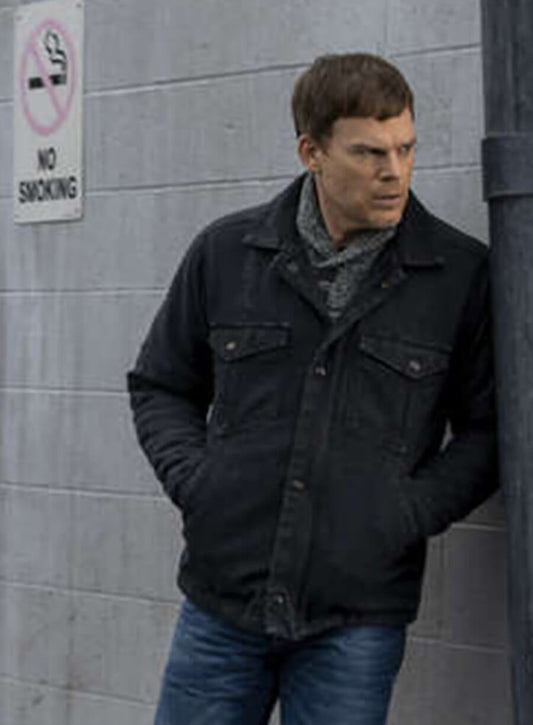 Harpoon Dexter Morgan Inspired Black Denim Fabric Denim Jacket - Dexter New Blood 2021 Style