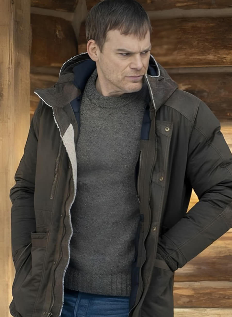 Harpoon Dexter Morgan Inspired Brown Cotton Fabric Hooded Jacket - Dexter New Blood 2021 Style