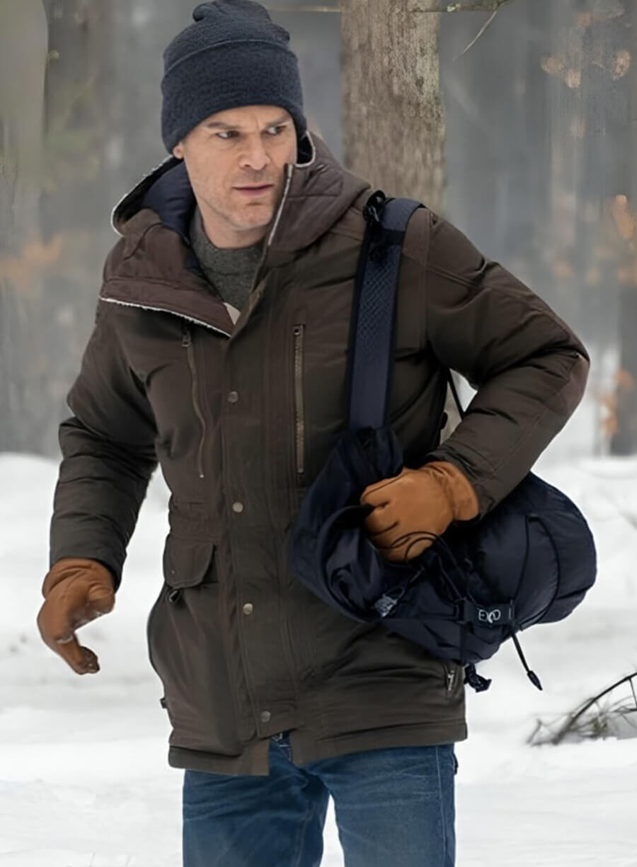 Harpoon Dexter Morgan Inspired Brown Cotton Fabric Hooded Jacket - Dexter New Blood 2021 Style