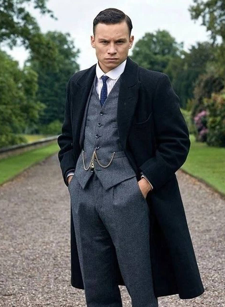 Harpoon Michael Gray Inspired Black Coat - Peaky Blinders Style