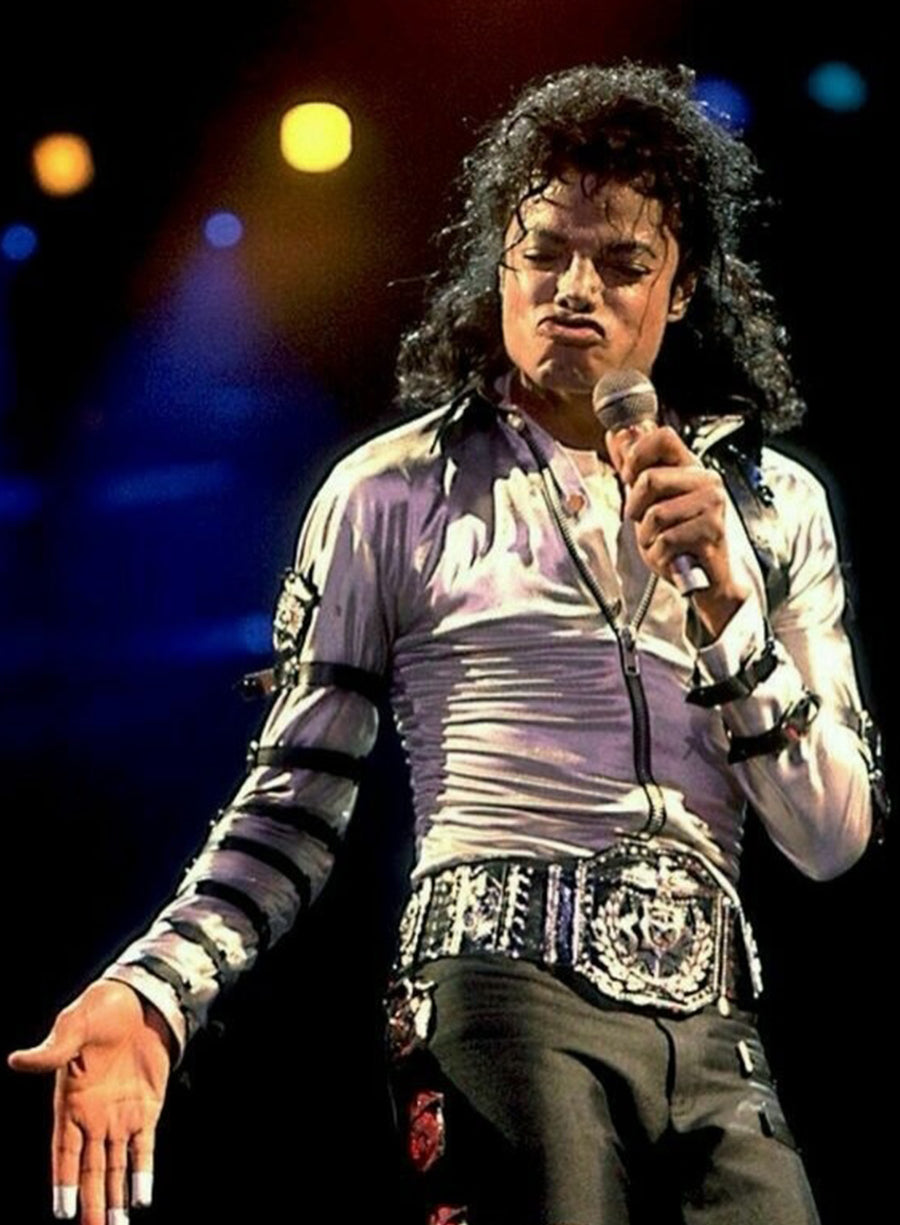 Harpoon Michael Jackson Bad World Tour Silver Inspired Silver Satin Fabric Leather Jacket