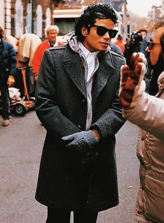 Harpoon Michael Jackson Inspired Grey Wool Fabric Coat