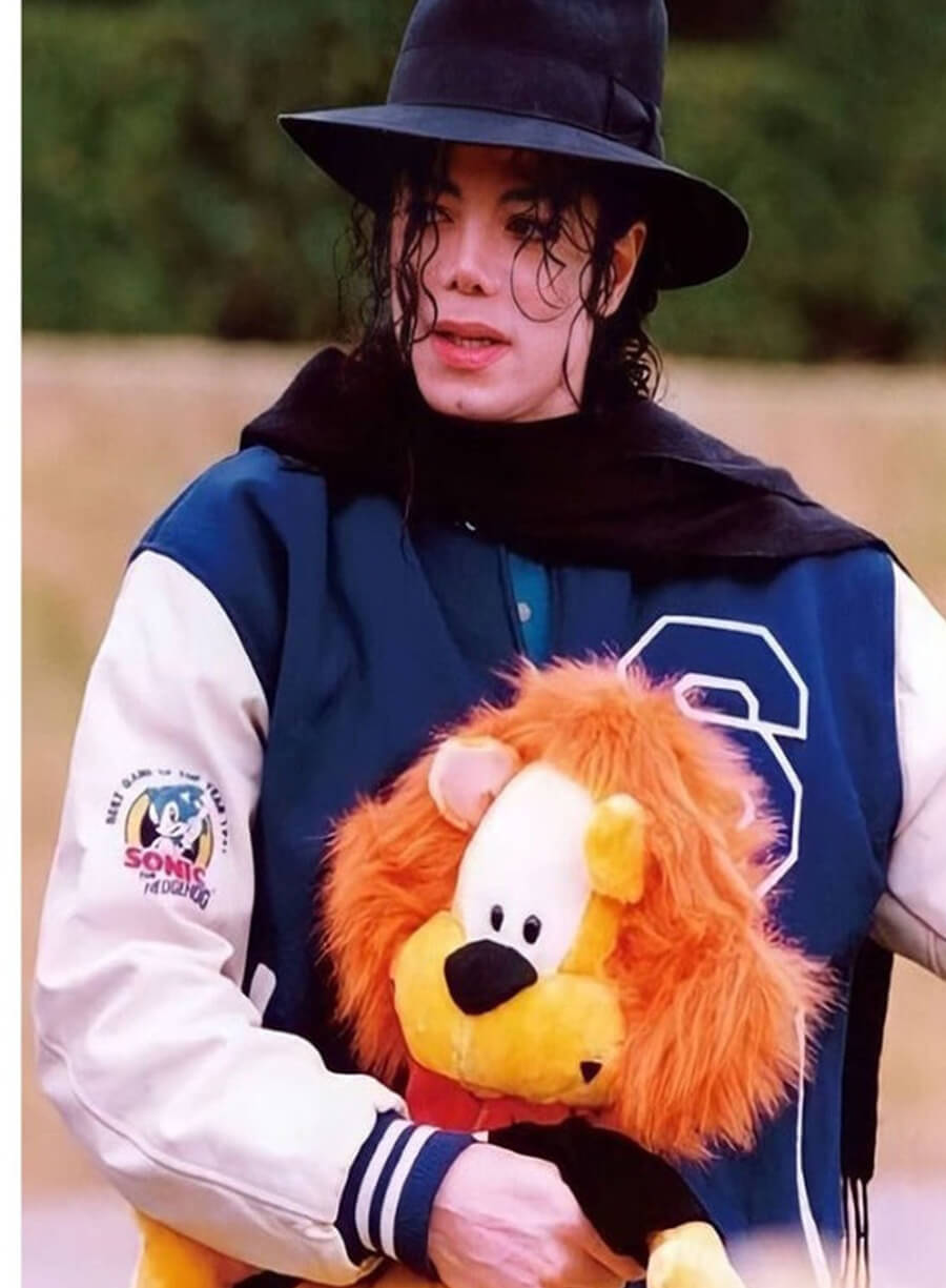 Harpoon Michael Jackson Sega Inspired Blue & White Wool Fabric Varsity Jacket