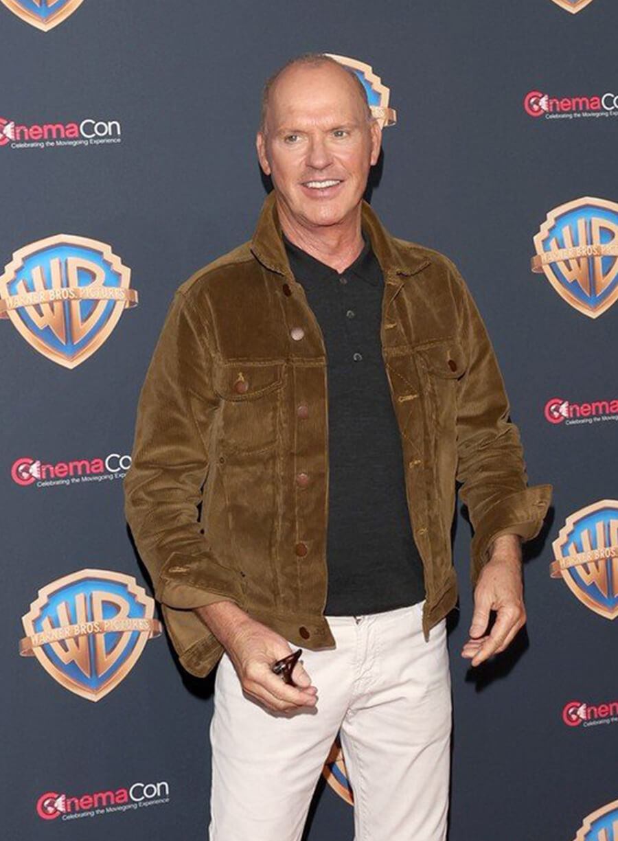 Harpoon Michael Keaton Inspired Brown Corduroy Fabric Leather Jacket - Beetlejuice Beetlejuice Style
