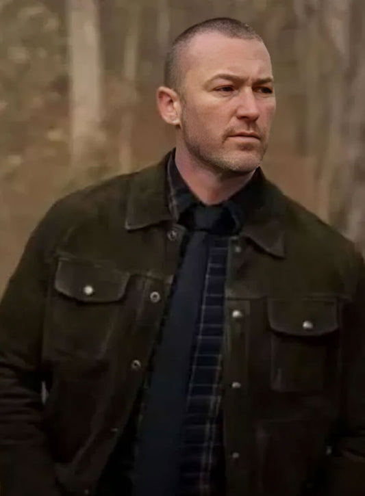 Harpoon Michael Ormewood Inspired Green Leather Jacket - Will Trent S03 Style