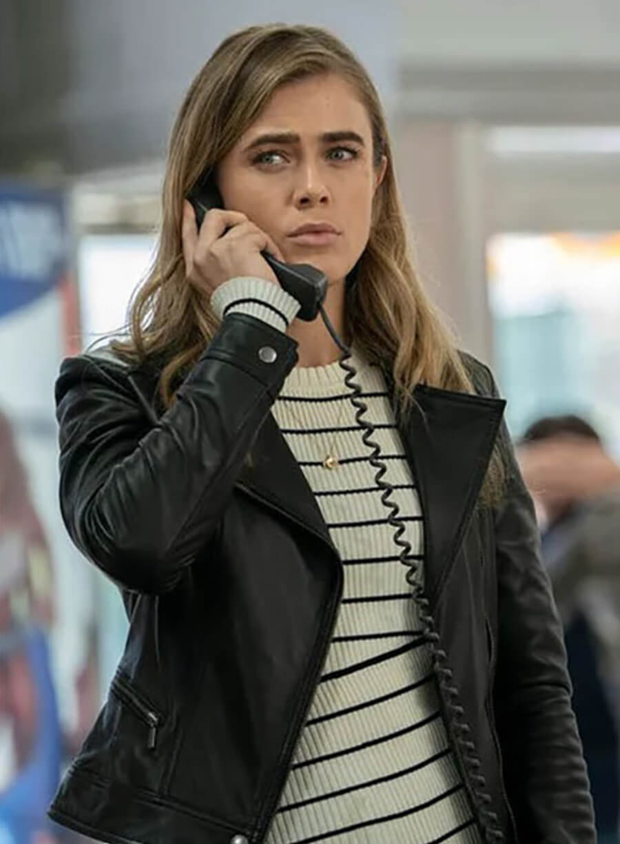 Harpoon Michaela Stone Inspired Black Leather Jacket - Manifest Style