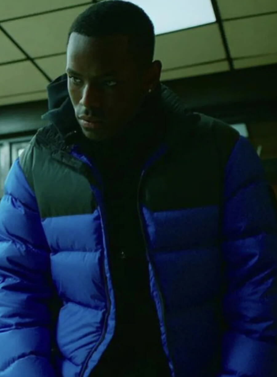 Harpoon Jamie Inspired Blue Parachute Fabric Leather Jacket - Top Boy Style