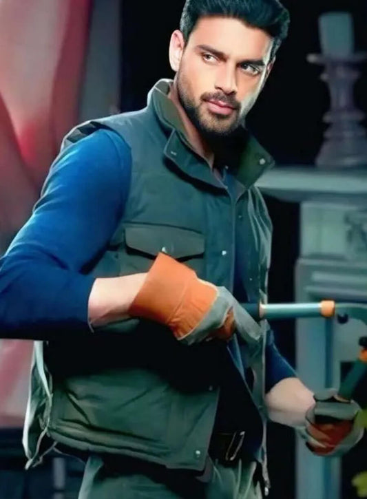 Harpoon Enzo Inspired Blue and Grey Leather Jacket - The Housemaid 2025 Style