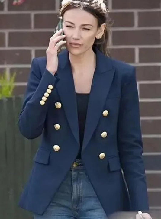 Harpoon Maya Stern Inspired Blue Leather Jacket - Fool Me Once 2024 Style