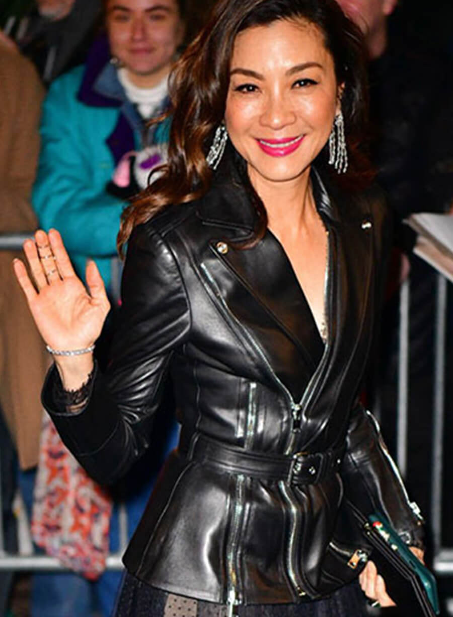 Harpoon Michelle Yeoh Inspired Black Leather Jacket