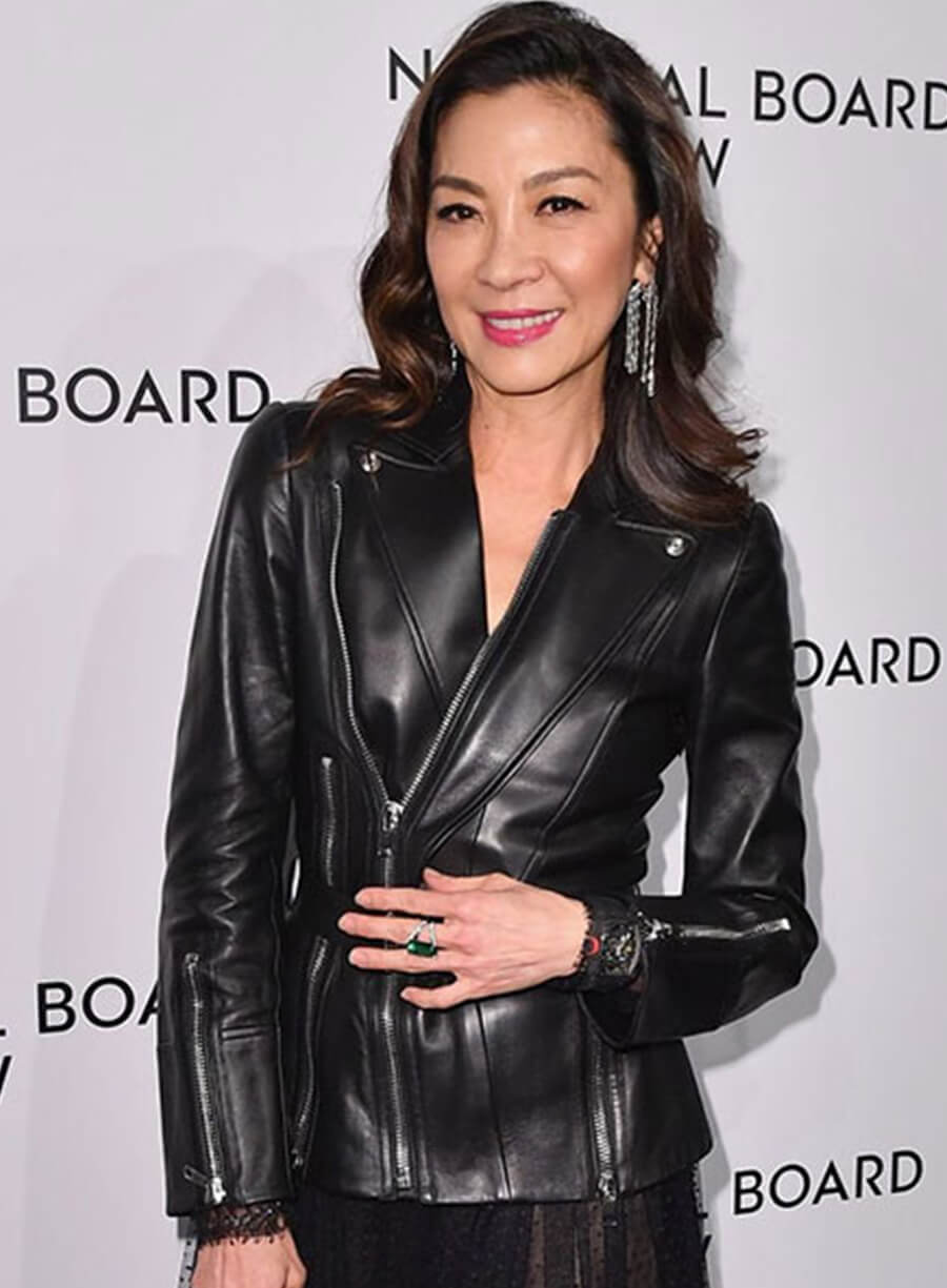 Harpoon Michelle Yeoh Inspired Black Leather Jacket