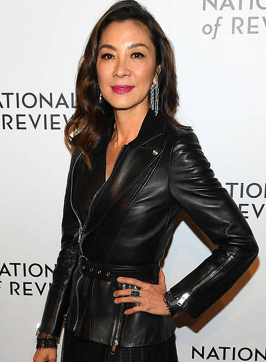 Harpoon Michelle Yeoh Inspired Black Leather Jacket
