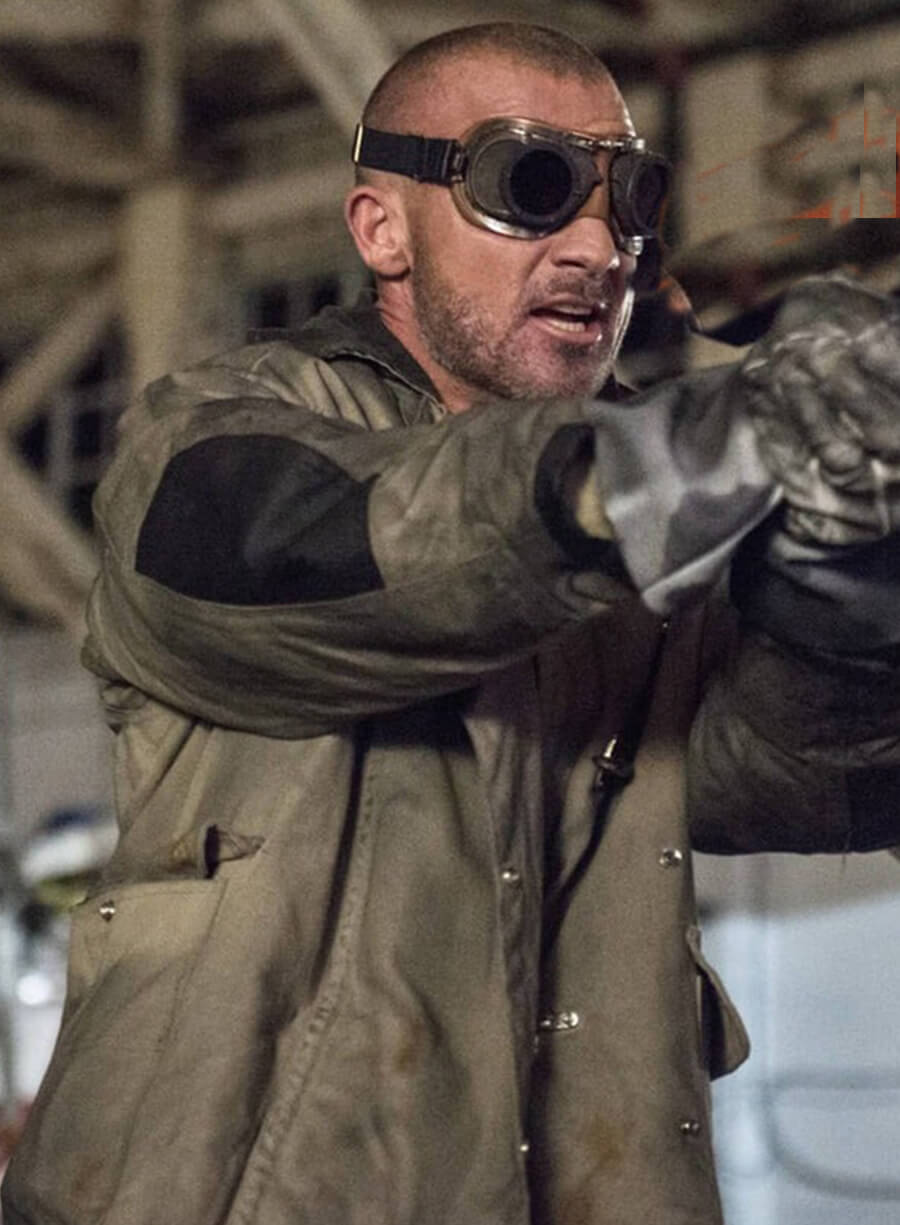 Harpoon Mick Rory Inspired Grey Leather Jacket - The Flash Style