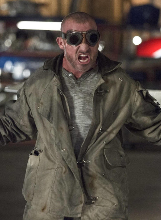 Harpoon Mick Rory Inspired Grey Leather Jacket - The Flash Style