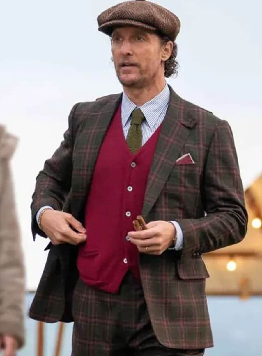 Mickey Pearson The Gentlemen Brown Checkered Blazer