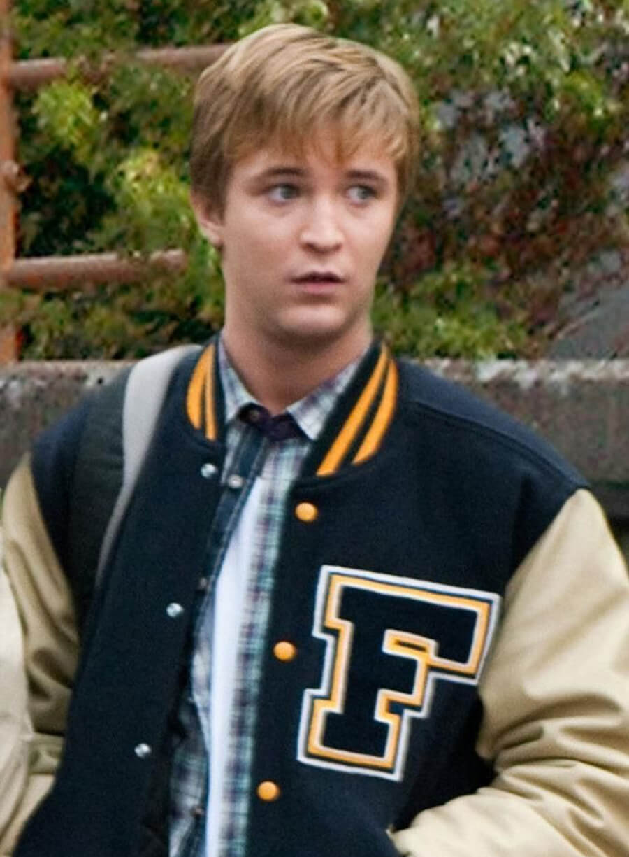 Harpoon Mike Newton Inspired Blue & Beige Wool Fabric Varsity Jacket - The Twilight Saga New Moon Style