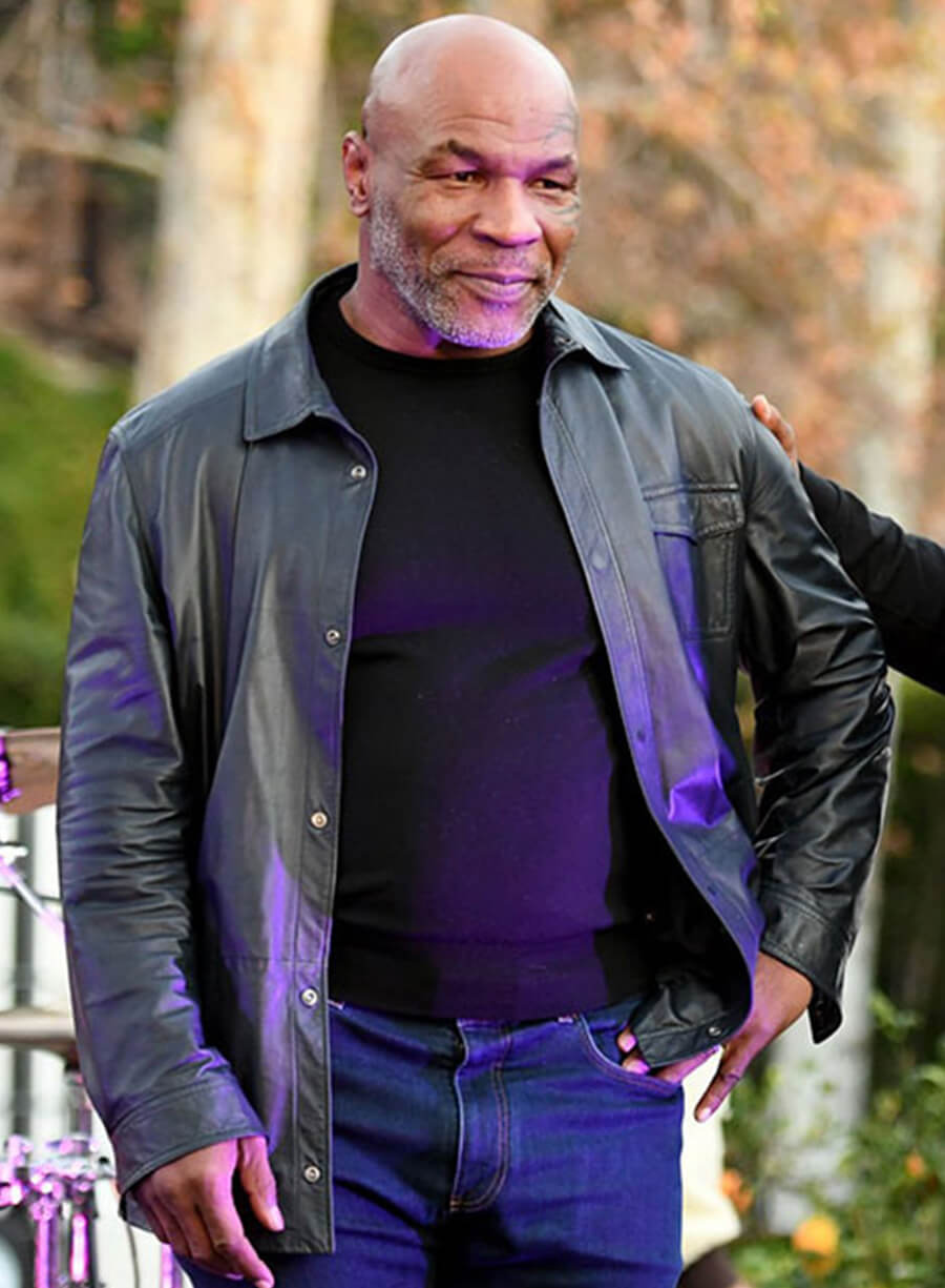 Harpoon Mike Tyson Shirt Inspired Blue Leather Jacket