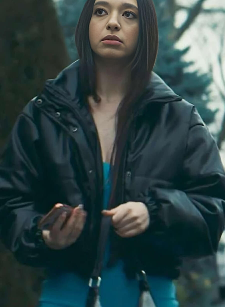 Harpoon Mikey Madison Inspired Black Cotton Fabric Bomber Jacket - Anora Movie Style