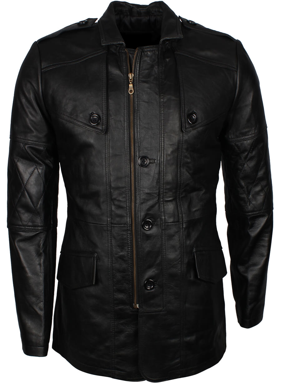 Harpoon Military Style WW2 Inspired Black Coat