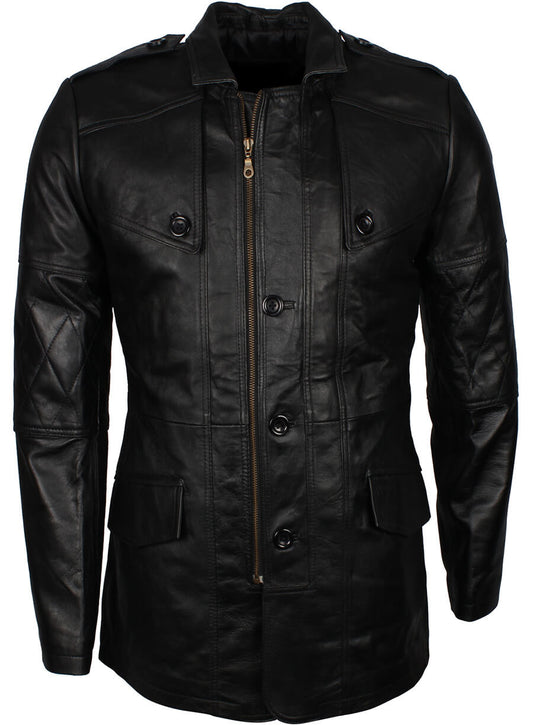 Harpoon Military Style WW2 Inspired Black Coat