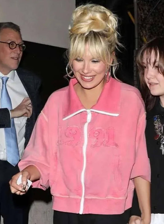 Harpoon Michelle Greene Inspired Pink Leather Jacket - The Electric State 2025 Style
