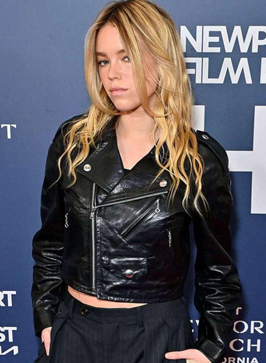 Harpoon Milly Alcock Inspired Black Real Leather Leather Jacket
